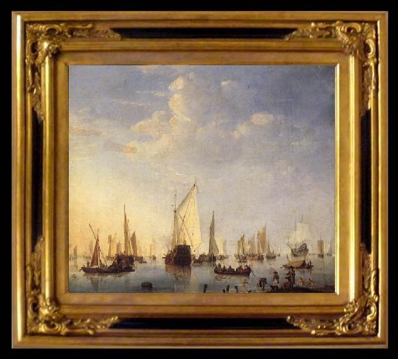 framed  VELDE, Willem van de, the Younger Ships in the Roads, Ta010